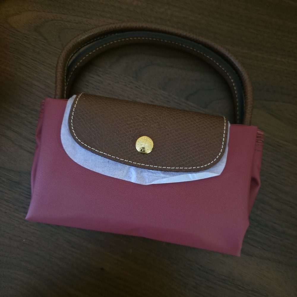 Longchamp Pink and Brown Tote Bag - Picture 7 of 11